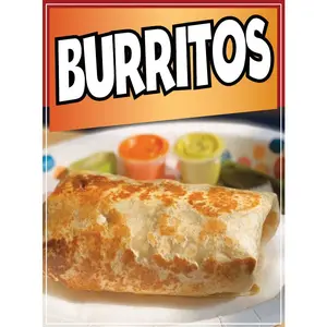 Burritos Decal Window Sticker Mexican Food Truck Concession Vinyl Restaurant Burritos Sign #2