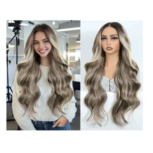 [Style Icon] Verna For Live 6x4 Glueless Synthetic Wavy Wig Pre Cut Lace Frontal Wigs for Women Wear and Go hair 28 inches VERNA
