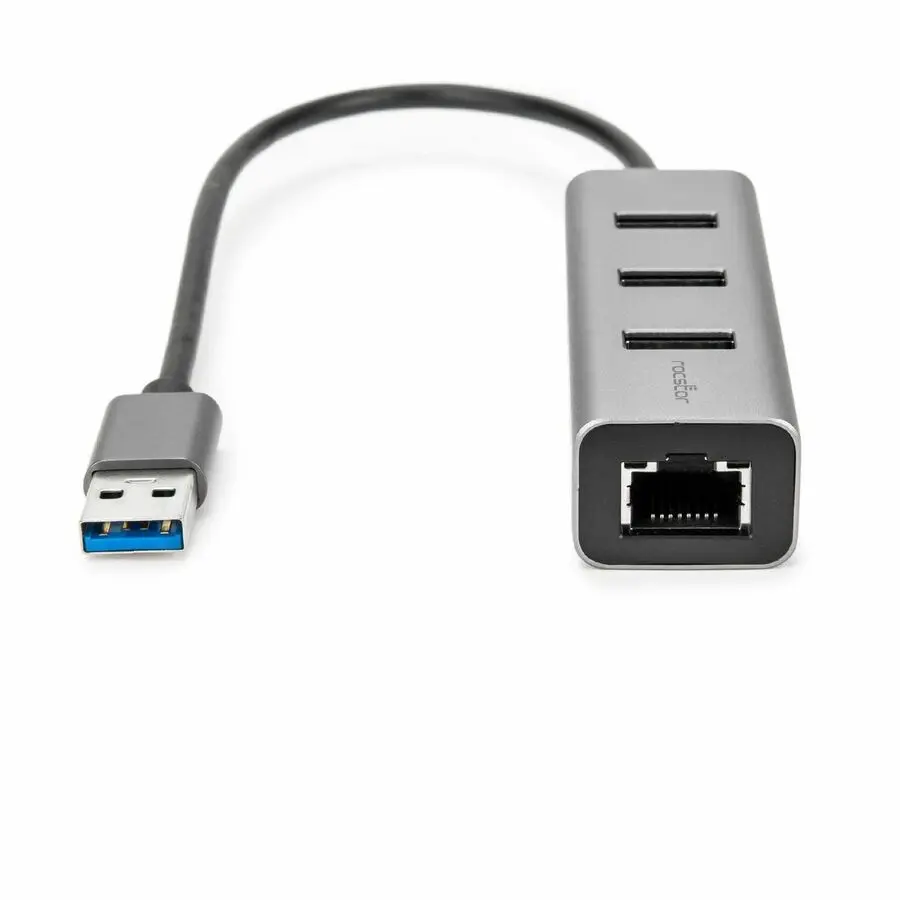 Rocstor 3port USB 3.0 Hub With Gigabit 10/100/1000 Ethernet Nic