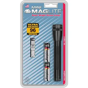 Maglite Mini Incandescent 2-Cell AA Flashlight, Black