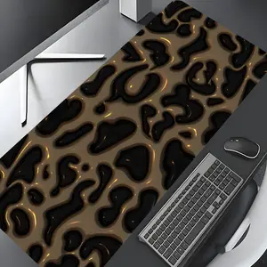 Leopard Pattern Mouse Pad, Rectangle Gaming Mouse Pad, Non-slip Rubber Pad, Aesthetic Desktop Decoration Protective Pad for Home, Office