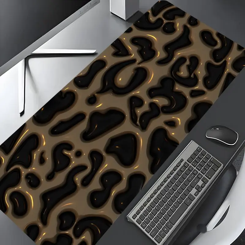Leopard Pattern Mouse Pad, Rectangle Gaming Mouse Pad, Non-slip Rubber Pad, Aesthetic Desktop Decoration Protective Pad, Desk Accessory for Home, Office, Aesthetic Desk Accessories