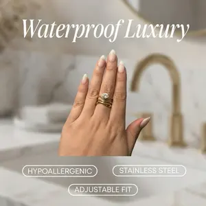 Adjustable Gold Bypass Statement Ring