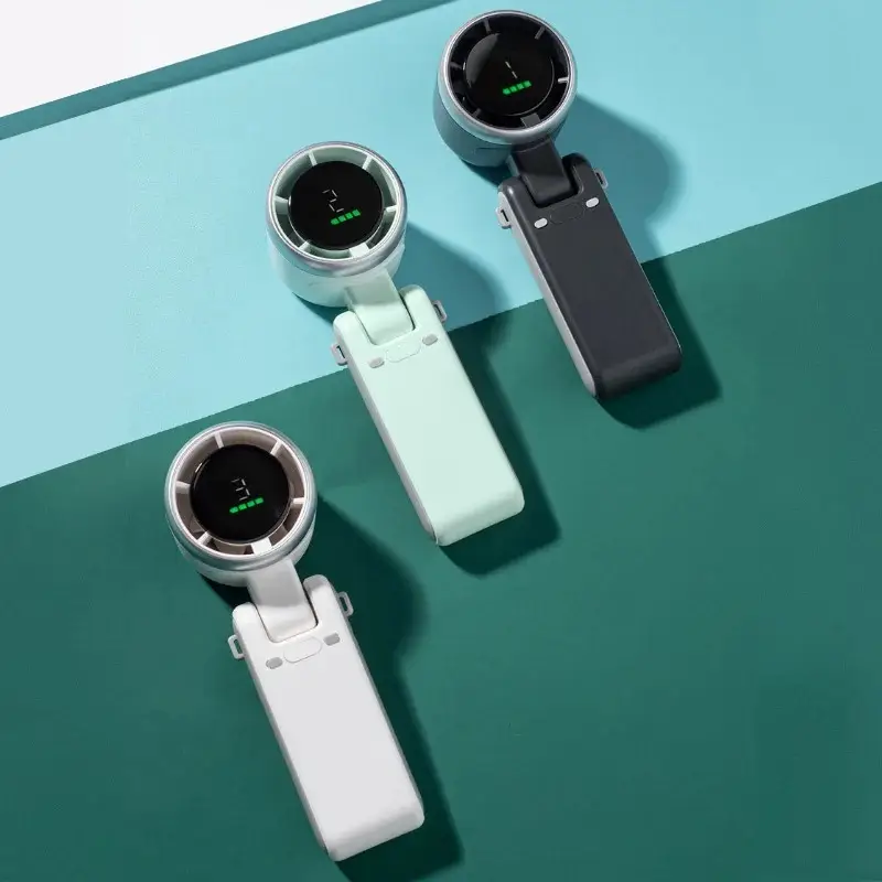 Portable Mini Handheld - 5-Speed Turbo USB Rechargeable, Foldable Bladeless Pocket with Large Battery for Outdoor/Travel Portable Turbo Handheld Coo