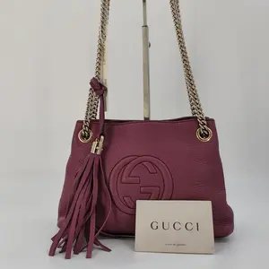 Pre-owned GUCCI leather Shoulder Bags SoHo Interlocking GG Chain Convertible Shoulder Crossbody Bag BF00288