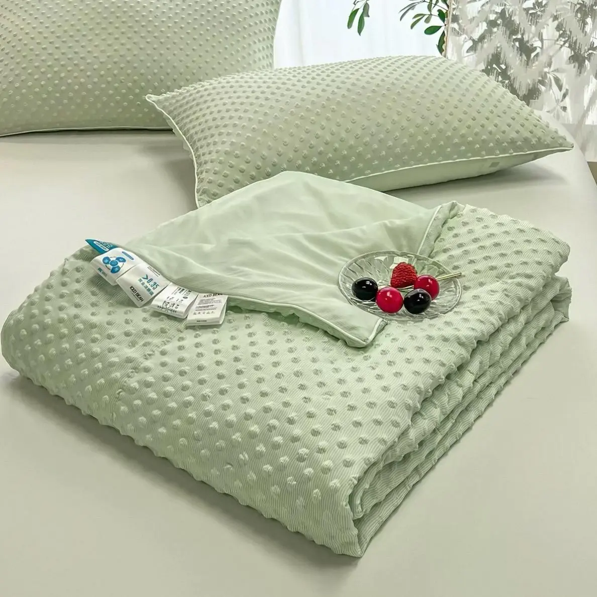 Dot Plush Reversible Blanket, Soft Sensory Machine Washable All Season Bedding For Bedroom Dorm