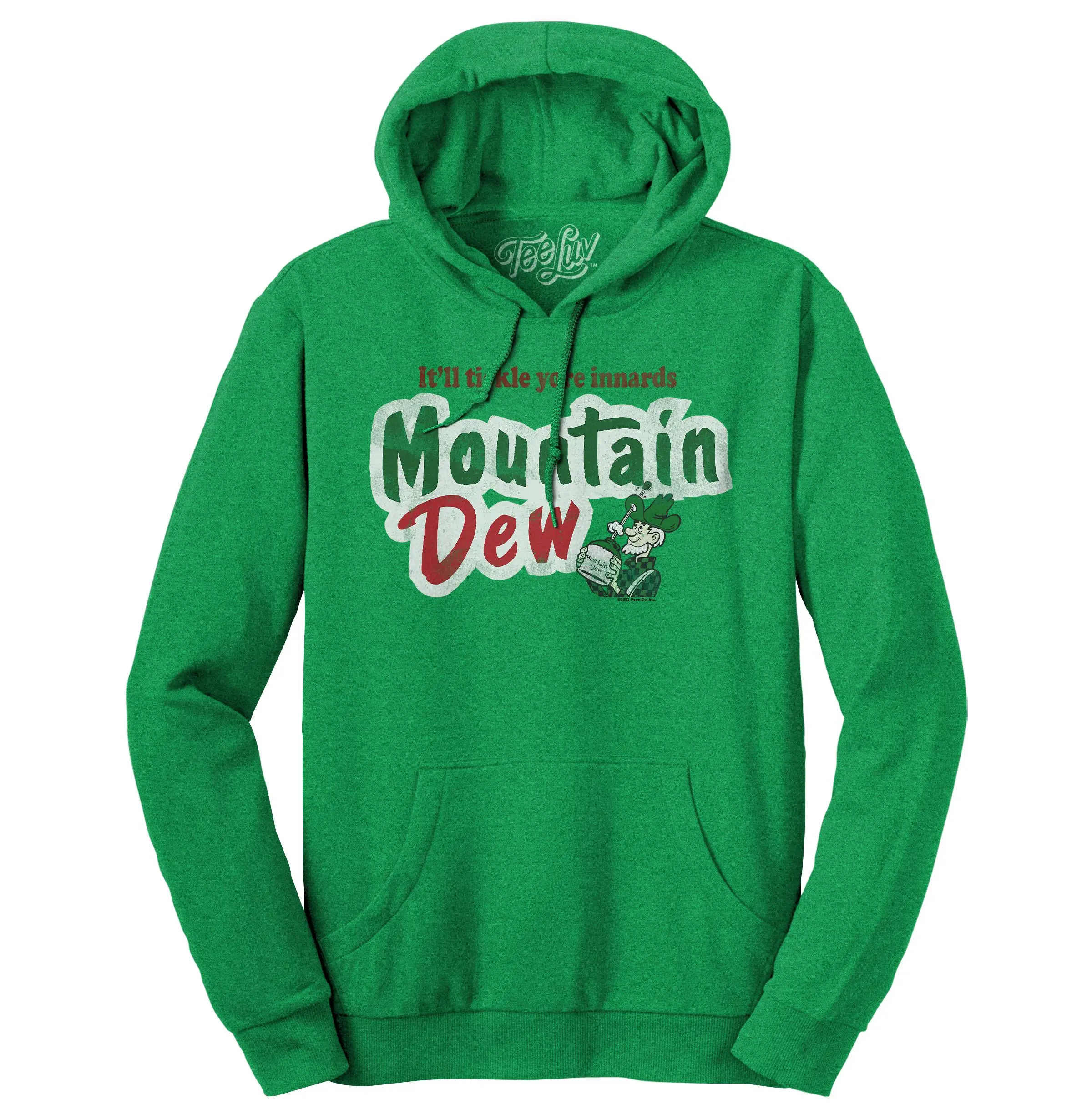 It'll Tickle Your Innards Mt Dew Pullover Hooded Sweatshirt - Green