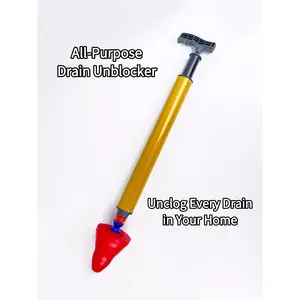 Heavy-Duty One Shot Toilet Plunger Gold-1pcs High Pressure Air Drain Clog Remover Stainless Steel Unclogger for Home Fix Clogged Toilets Quickly toilet brush bathroom