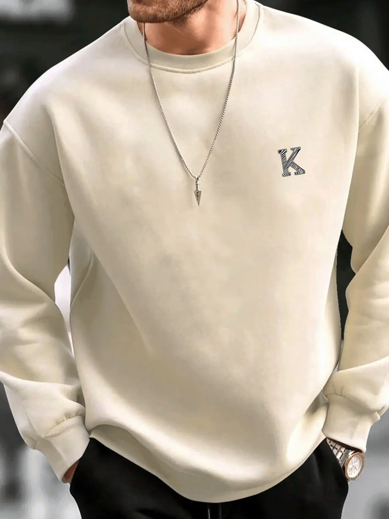 Men's Plus Size Casual Knitwear Sweatshirt Round Neck Long Sleeve Knitted Fabric Slightly Elastic with Print Details Knit Sweater