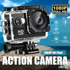 1080P HD Sports Camera with 140° Wide-Angle Lens, 2.0-Inch LCD Screen – Ultra High-Definition Recording, Auto Exposure, Fisheye Lens, Battery/USB Powered, MP4 Format – Perfect for Outdoor Sports and Suitable for Everyone. Automatic Compact