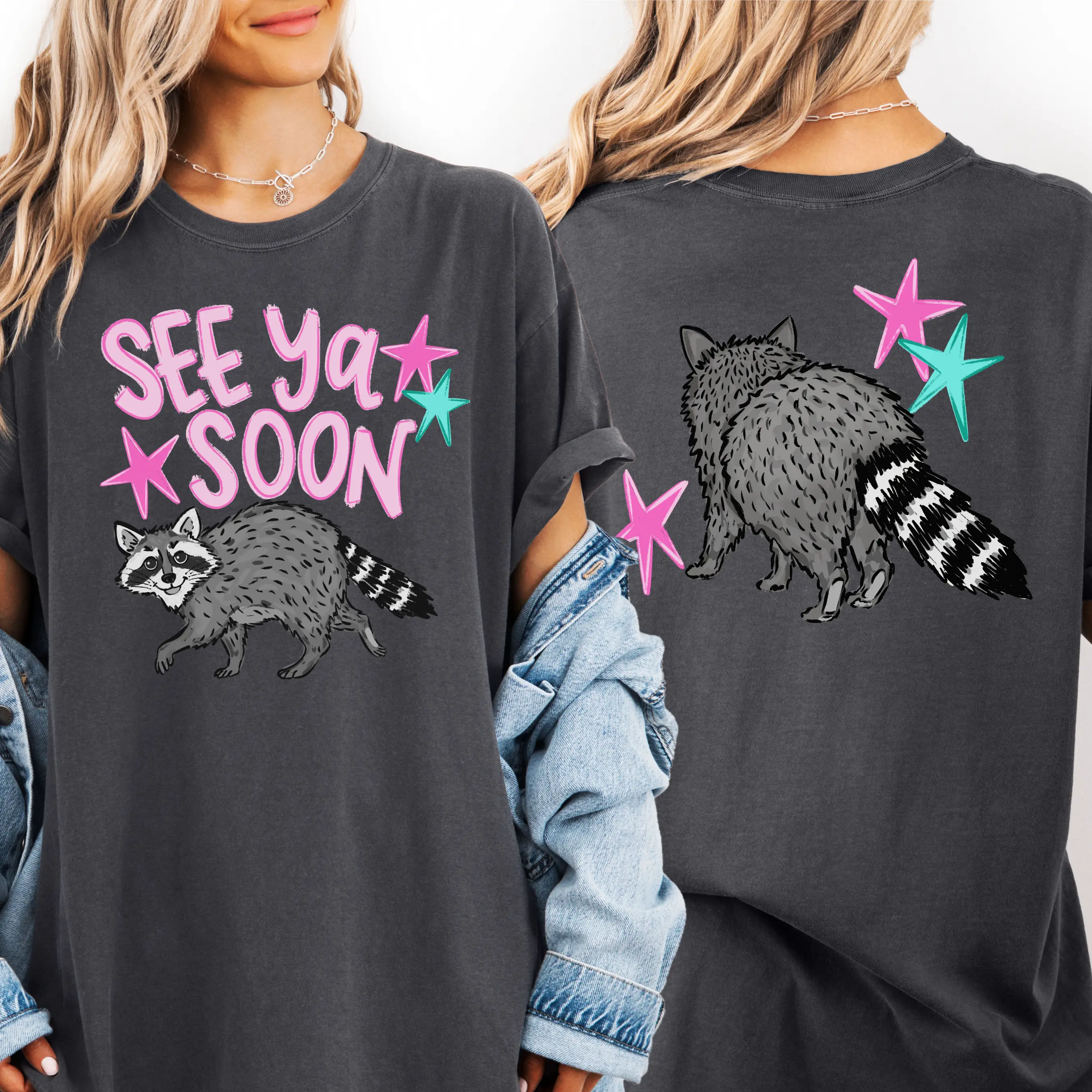 See Ya Soon Graphic Tee Raccoon Comfort Colors Shirt