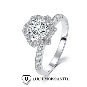 #25 Blooming Synthetic Moissanite Fashion Jewelry Ring, Real Moissanite Rings for Jewelry Accessories