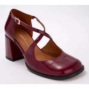 Intentionally Blank Leather Cross Strap Pumps- Fredo