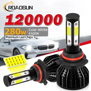 Ultra-Bright 4-Pack LED Headlight Bulbs - 120,000LM, Adaptive High/Low Beam, Tool-Free Install (Fits 9005/H11/9006) for Off-Road & City Driving