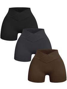 women's solid high waist ribbed sports gym shorts, summer clothes breathable comfortable textured high stretch short leggings, ladies sportswear,  yoga activewear, gymshorts, running workout shorts, fitness summer bottoms