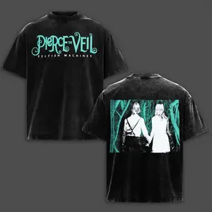 Selfish Machines T-Shirt & Hoodie Washed Pierce The Veil Vintage Unisex Oversize Rock Band Tour Acid Two Sides Printed Heavy Cotton Tee, PTV Emo Revival Energy Meets Modern Alt-Streetwear , For Post-Hardcore & Scene Rock Fans Merch