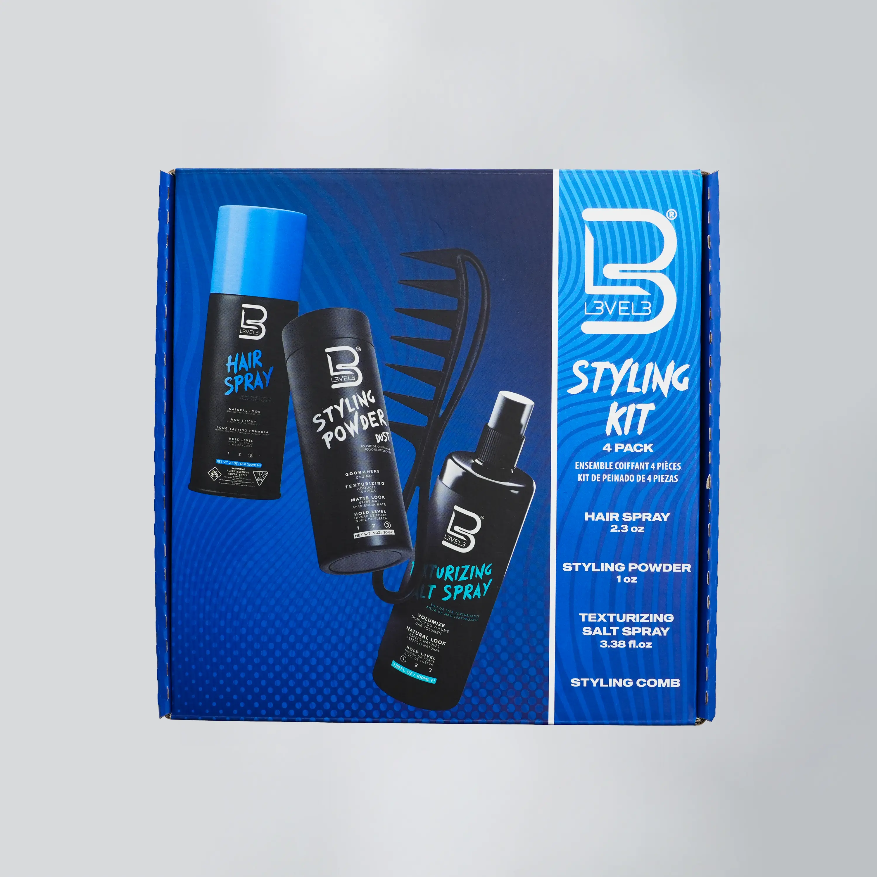 Styling Kit – Styling Powder, Salt Spray, Hair Spray & Styling Comb