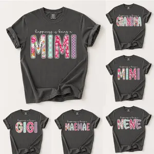 Custom Comfort Colors Grandma Shirt, Personalized Floral Mama Tee, Happiness Is Being A Nana Mimi Gigi Shirt, Mother’s Day Gift for Grandma, Grandkids Name Family Graphic T-Shirt, Floral Gift – DPCLICK