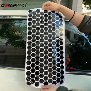 Honeycomb Car Sticker Waterproof Scratch-Resistant B Pillar Center Column Cover Self-Adhesive Vinyl Vehicle Exterior Protection