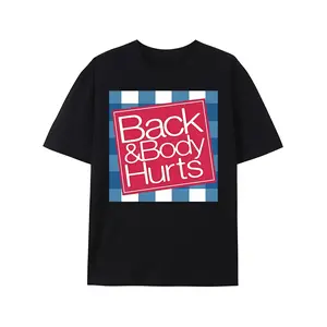 [100% Cotton]  Elaxed Fit Graphic T Shirt For Men - Casual Short Sleeve Tee With Funny 'Back And Body Hurts' Print For Summer, Spring T-Shirt For Men And Women streetwear Men's Soft Cotton Crewneck T-Shirts Heavyweight oversize Cotton Printed tiktokshopsp