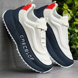 Men’s trendy color-block sneakers—comfortable, non-slip lace-up casual shoes for men’s outdoor activities