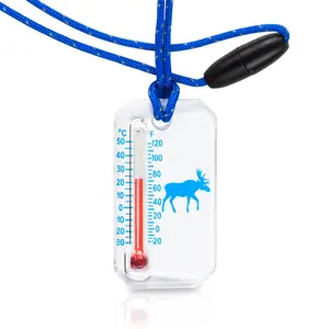 Wildlife Zip-o-Gage - Outdoor Thermometer for Kids with UV Exposure Decal - Reflective Breakaway Lanyard and Fun Animal Designs for Camping and Hiking