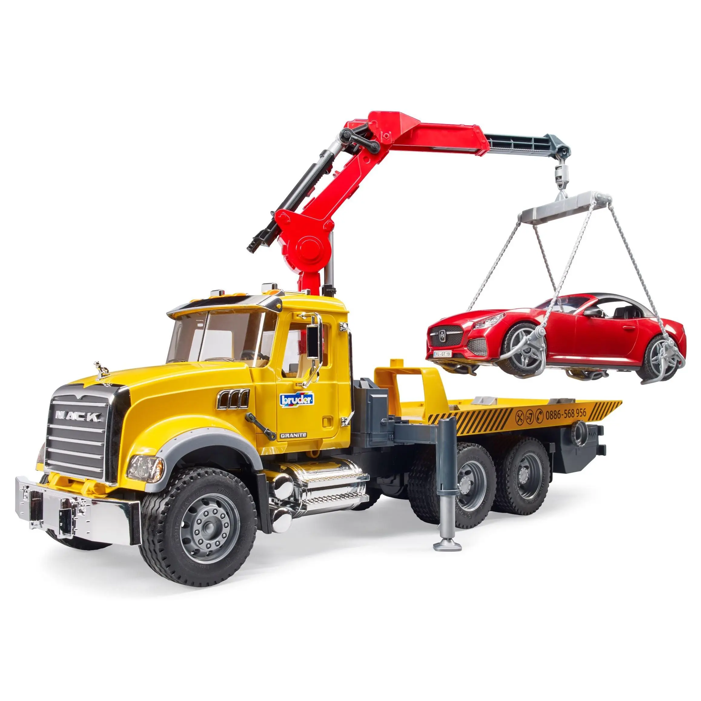 Bruder 02829 MACK Granite Tow-Truck w/ Bruder Roadster 28.12.10