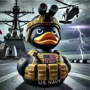 Fun Soldier Duck Ornament, Resin Decoration for Home Bedroom Living Room, Christmas Halloween Gift, Unique Decorative Item