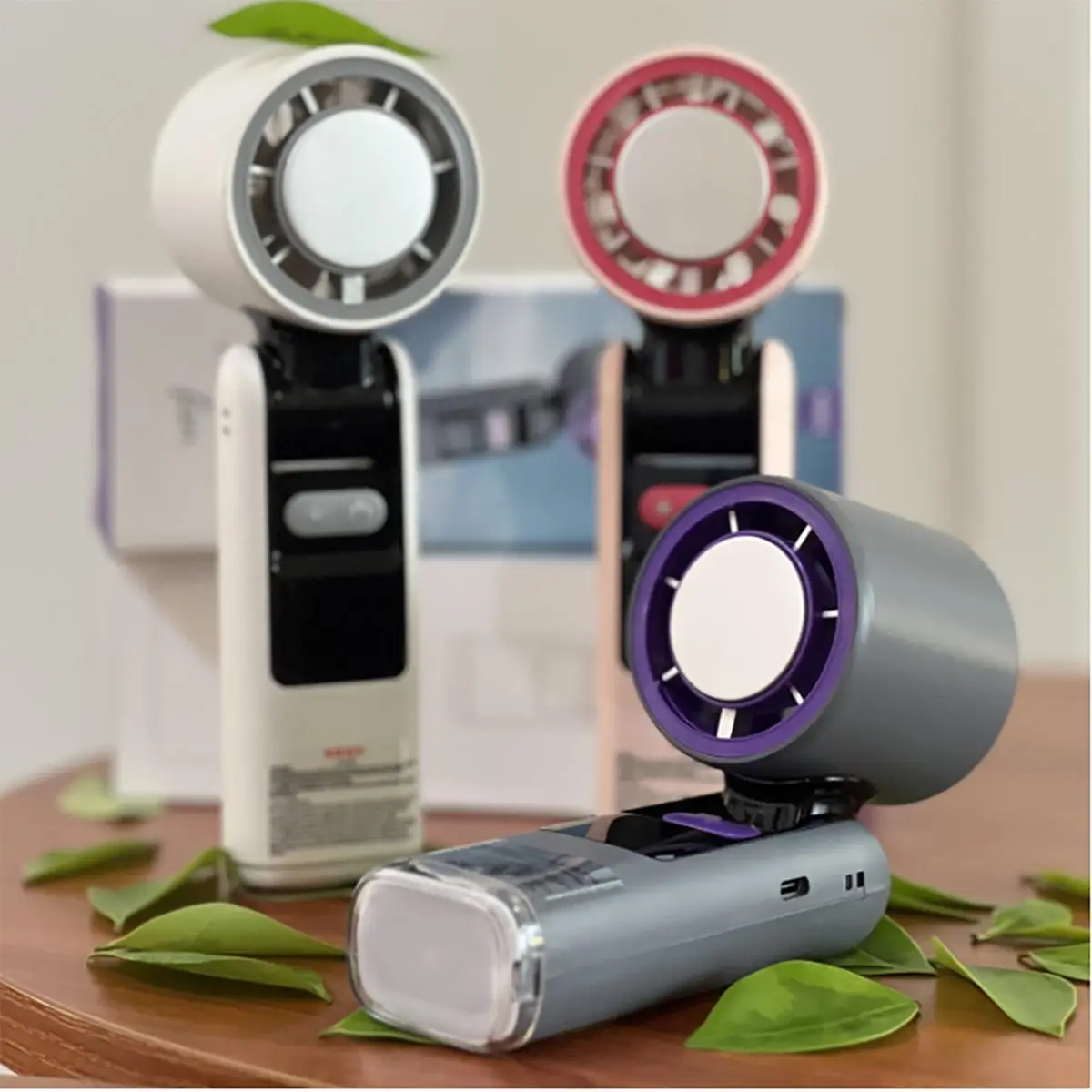 Handheld fan, neck hanging fan, rechargeable personal fan, ultra-mini yet powerful. Compact and portable, suitable for travel, outdoor or office use.