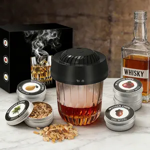 Electric Whiskey Smoker Kit – Father's Day Cocktail Smoker with 6 Wood Chips No Butane Needed Rechargeable Cocktail Smoker Kitwith 6 Wood Chips Unique Birthday Bourbon Gift for Men, Dad, Husband
