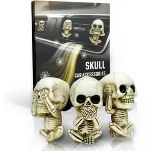 Spooky Halloween Skull Car Accessories Set