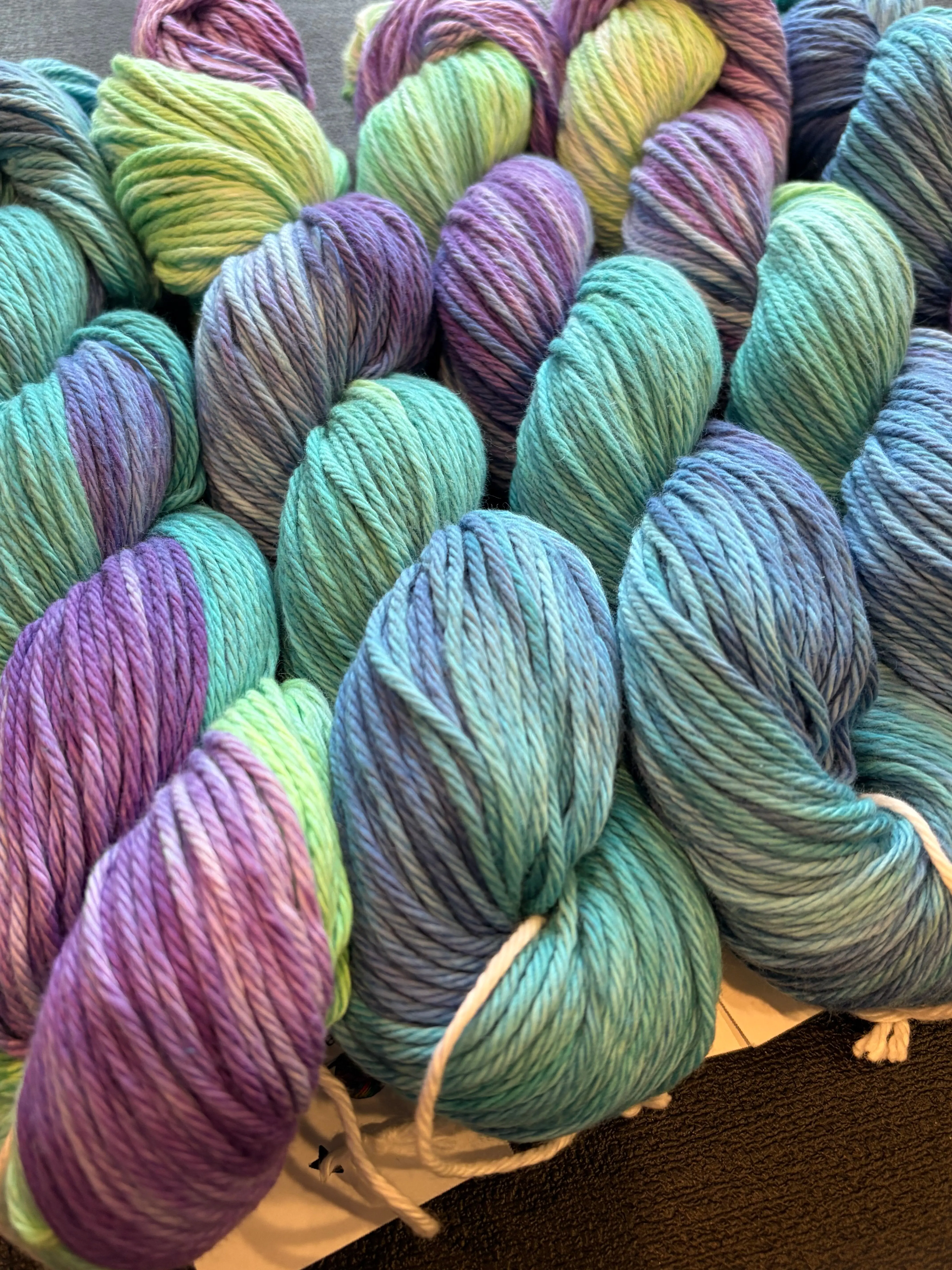mini: nebula | Hand Dyed Cotton Yarn | Purple Lavender Aqua Galaxy | Mini Skein Crochet Yarn | 50g/80yds