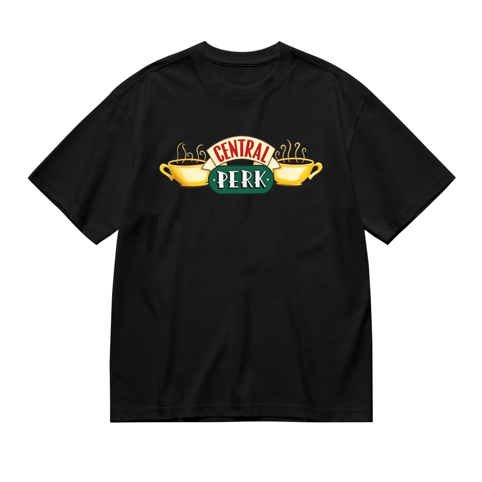 Friends TV Show Central Perk Coffee Shop Graphic T-Shirt, Women Cute Best Friends Hipster Casual Short Sleeve Tops Tees, Anniversary, Fitted