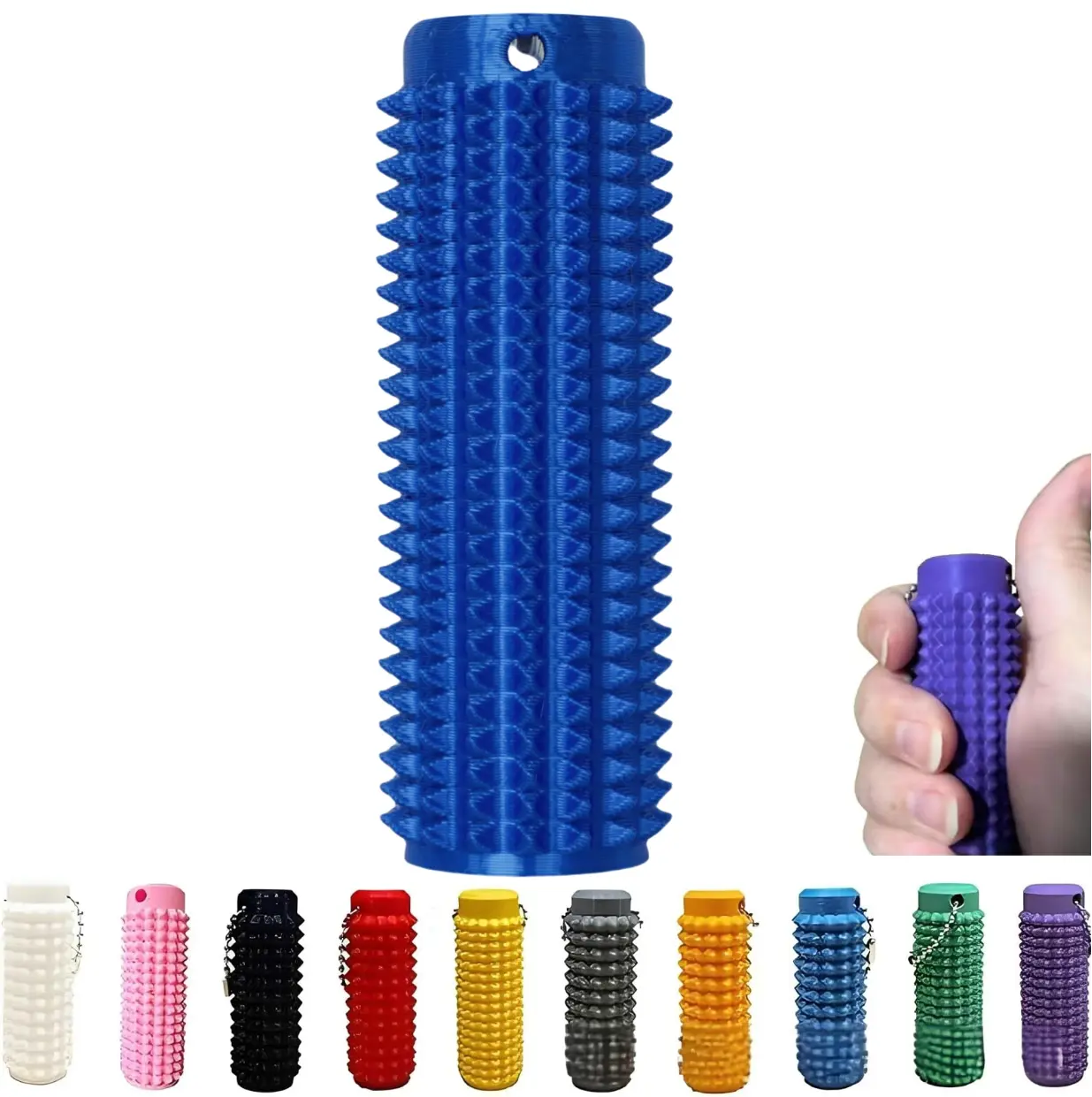 Little Ouchies Grippie Portable Stim Tool Keychain - Vibrant Colors, Firm Plastic Spikes, Clip-to-Keys On-the-Go Use, Anxiety & Stress Relief, Pain Stimulation, Impulse Management, Relaxation Stick Solution