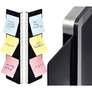 2 Pack Black Monitor Memo Board Sticky Note Holder Side Panel for Slim No Edge Monitors for Home Office Decor