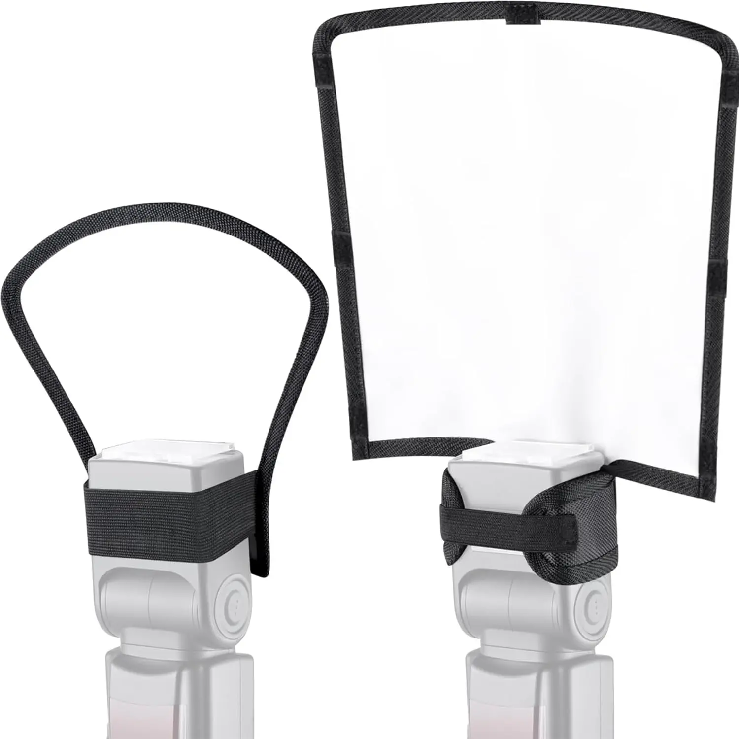 Flash Diffuser Reflector Kit - Bend Bounce Flash Diffuser+ Silver/White Reflector for Speedlight, Universal Mount for , , etc.