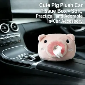 2026 Cute Plush Pig Tissue Box with Round Nose Design, Soft Touch and Smooth Tissue Dispensing, Perfect for Home Decor and Car Use, Practical
