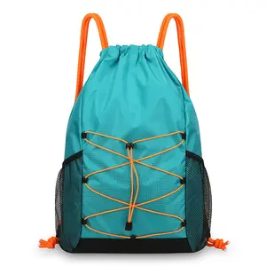 Water Resistant Drawstring Backpack | Lightweight Outdoor Hiking Daypack for Basketball Camping Climbing Sports