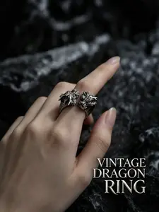 Vintage Dragon Ring for Men, Adjustable Open Design, Bold Personality Jewelry, Trendy Retro Style, Perfect for Daily Wear
