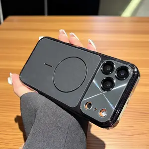 Apple 17 Pro Max Laser CD Pattern Lens Case for iPhone 16 & 17 Pro Max Magnetic Design Large Window Electroplated Finish