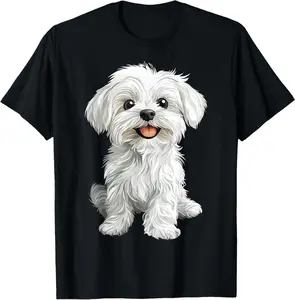 Maltese Dog Graphic Pet Illustration Maltese T-Shirt