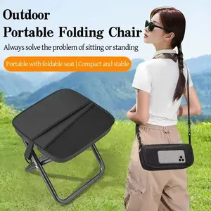 Foldable Outdoor Bench, Shoulder Bag Design, Portable Stool, Camping Furniture, Easy Storage, High Carbon Steel, Durable, Ideal for Camping, Hiking, Fishing, Folding Camping Stool