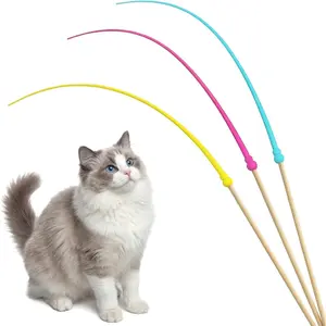 Toys Wand, 3 count Cute Colorful  Teaser Wand, Lightweight  Cats Wands  for Indoor Cats Kittens Chase Exercise