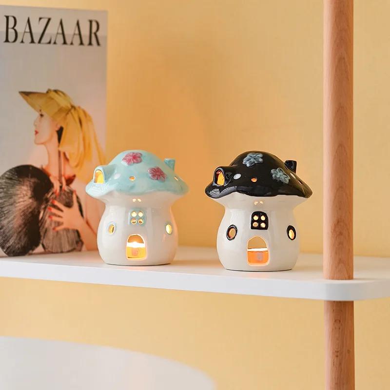 Ceramic Mushroom Tea Candle Holder