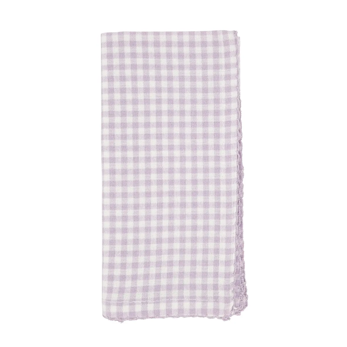 Saro Lifestyle 9201.PU18S 18 in. Gingham Design Table Napkins, Purple - Set of 4