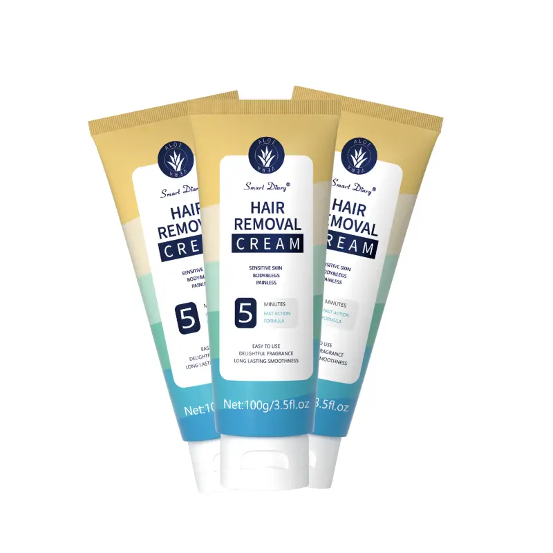 Painless Hair Removal Cream for Sensitive Skin with Aloe Vera & Olive Oil, Fast-Acting Water-Based Formula for Men & Women - 300ml