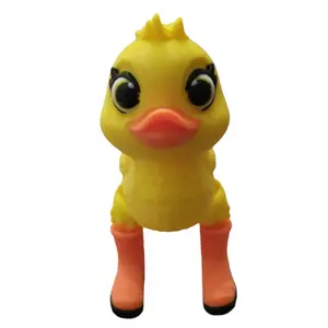 Cute Duck With Boots 3D Printed Figurine with Movable Legs for Home Decor - Perfect for Display and Collectors Nature Ornaments