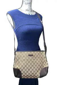 Pre-owned GUCCI Canvas Crossbody Bags GG Brown Crossbody Bag