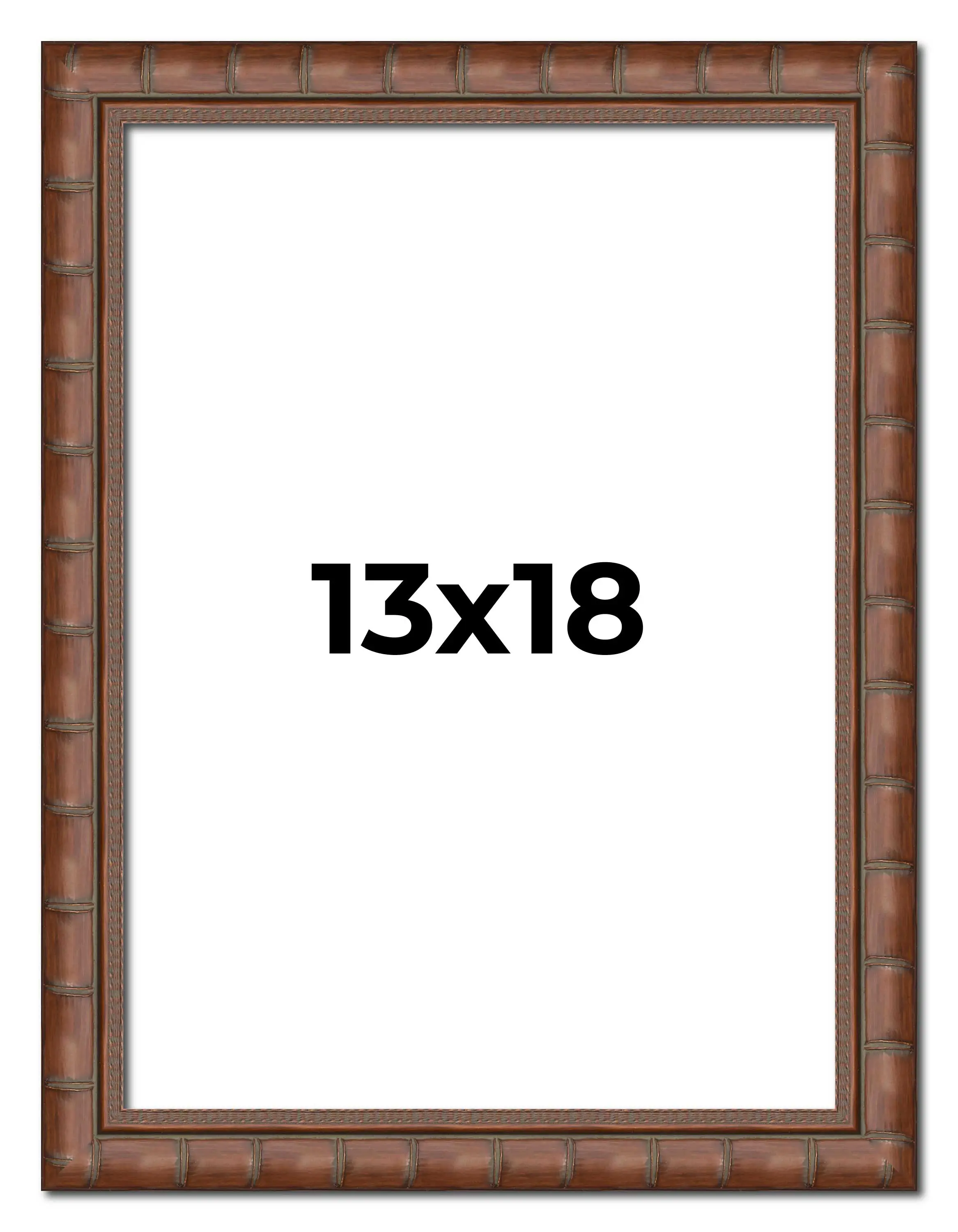 13x18 Brown Modern Bamboo Picture Frame - UV Acrylic, Foam Board Backing, Hanging Hardware