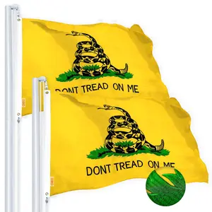 Gadsden Don't Tread on Me Flag 3x5 Ft 2-Pack Embroidered Spun Polyester By G128